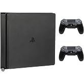 HumanCentric Wall Mount Compatible with PS4 Slim, 2 Controller Bundle, VESA | Mount on Wall or Back of TV with VESA Pattern, Does Not Work with Fat or Pro PS4, Hardware Included
