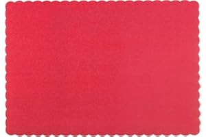 RUPERT AND JEOFFREY'S TRADING CO. Paper Placemats - Disposable - Scalloped Edge (Red, 50)