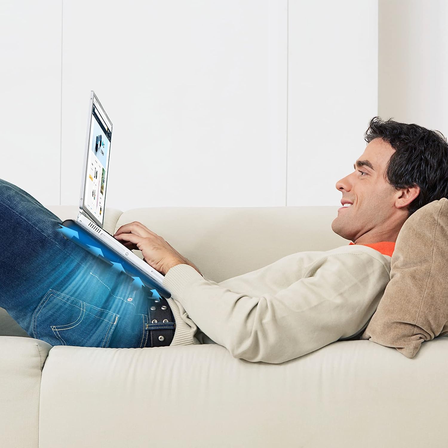 TECKNET Laptop Cooling Pad, Portable Ultra-Slim Quiet Laptop Notebook Cooler Cooling Pad Stand with 2 USB Powered Fans, Fits 12-16 Inches (Blue): Computers & Accessories