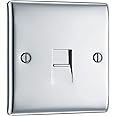 BG Electrical NPCBTM1 Single Telephone Master Socket, Polished Chrome