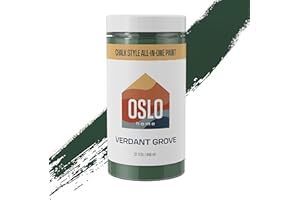 Oslo Home Chalk Style All In One Paint, Green (Verdant Grove), Quart(32oz), Matte, no Sanding or Priming, for Furniture, Home Decor