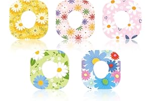 25pcs Waterproof Adhesive Patches for Dexcom G7, Breathable CGM Sensor Covers with Holes Flower Design Daisy Style Monitor Pa