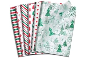 SUMAJU 60 Sheets Christmas Tissue Paper, 20x14 Inch Xmas Gift Wrapping Paper Bulk for Christmas Gifts DIY Festival Decoration