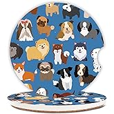 Absorbent Ceramic 2-Pack Animal Coasters for Drinks, Cute Puppy Design