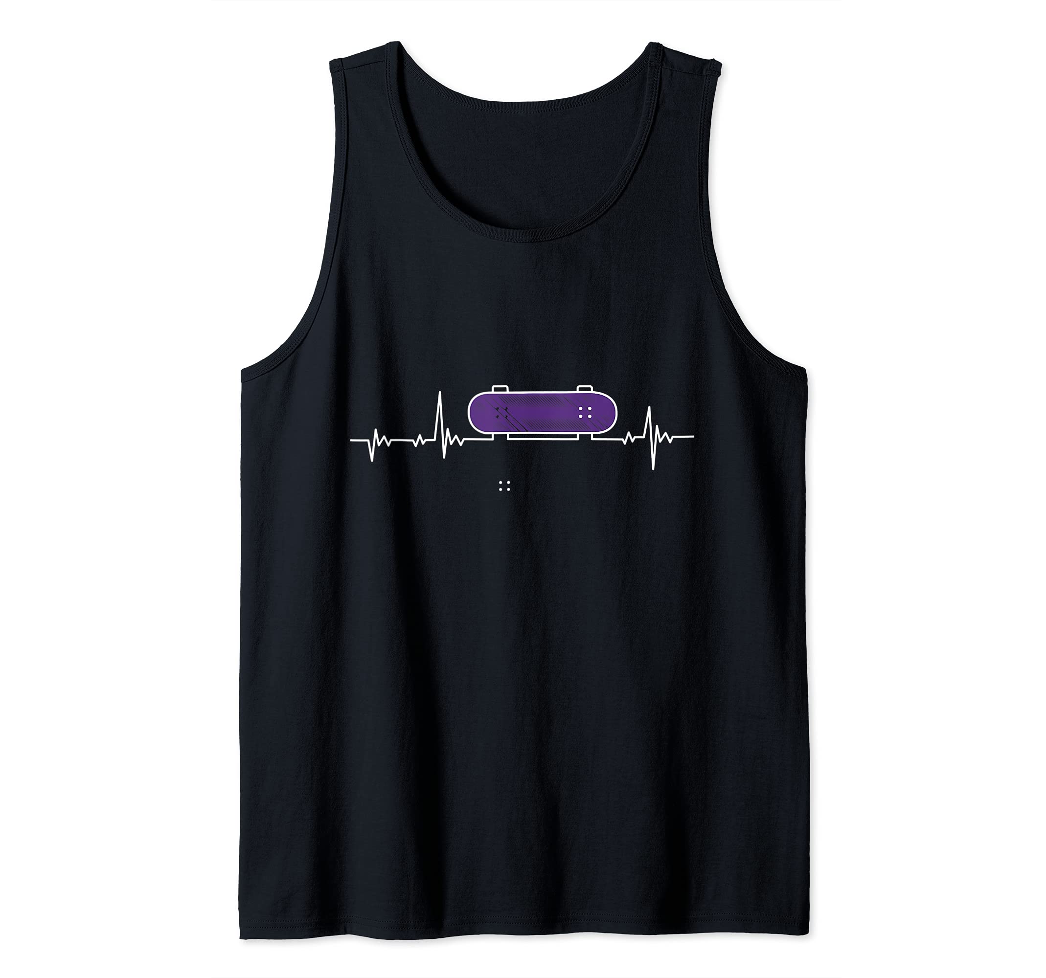 Skateboard Heartbeat Retro Young Girl Skateboard Tank Top