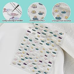 CESTSIREN Lotus Nail Art Stickers, Flower Floral