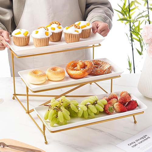 CHILDIKE Tier Serving Tray Set Tiered Serving Platters, Dessert