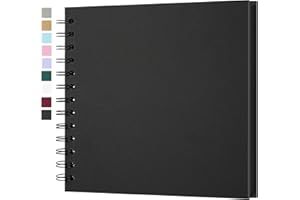 Yopih 7 x 7 Inch Hardcover Kraft Blank Page DIY Scrapbook Photo Album, 40 Pages (20 Sheets) - Perfect for Wedding Anniversaries, Family Memories, and Small Scrapbooking Projects