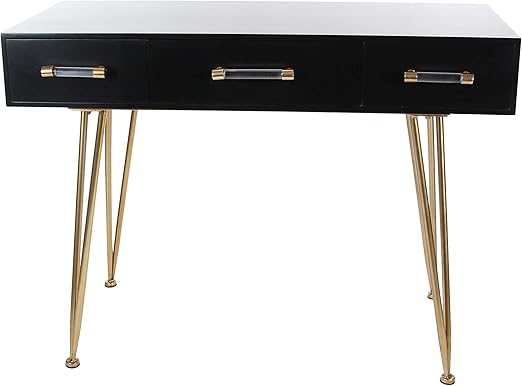 Amazon Com Deco 79 Wood And Metal Table 42 X 31 Black Gold