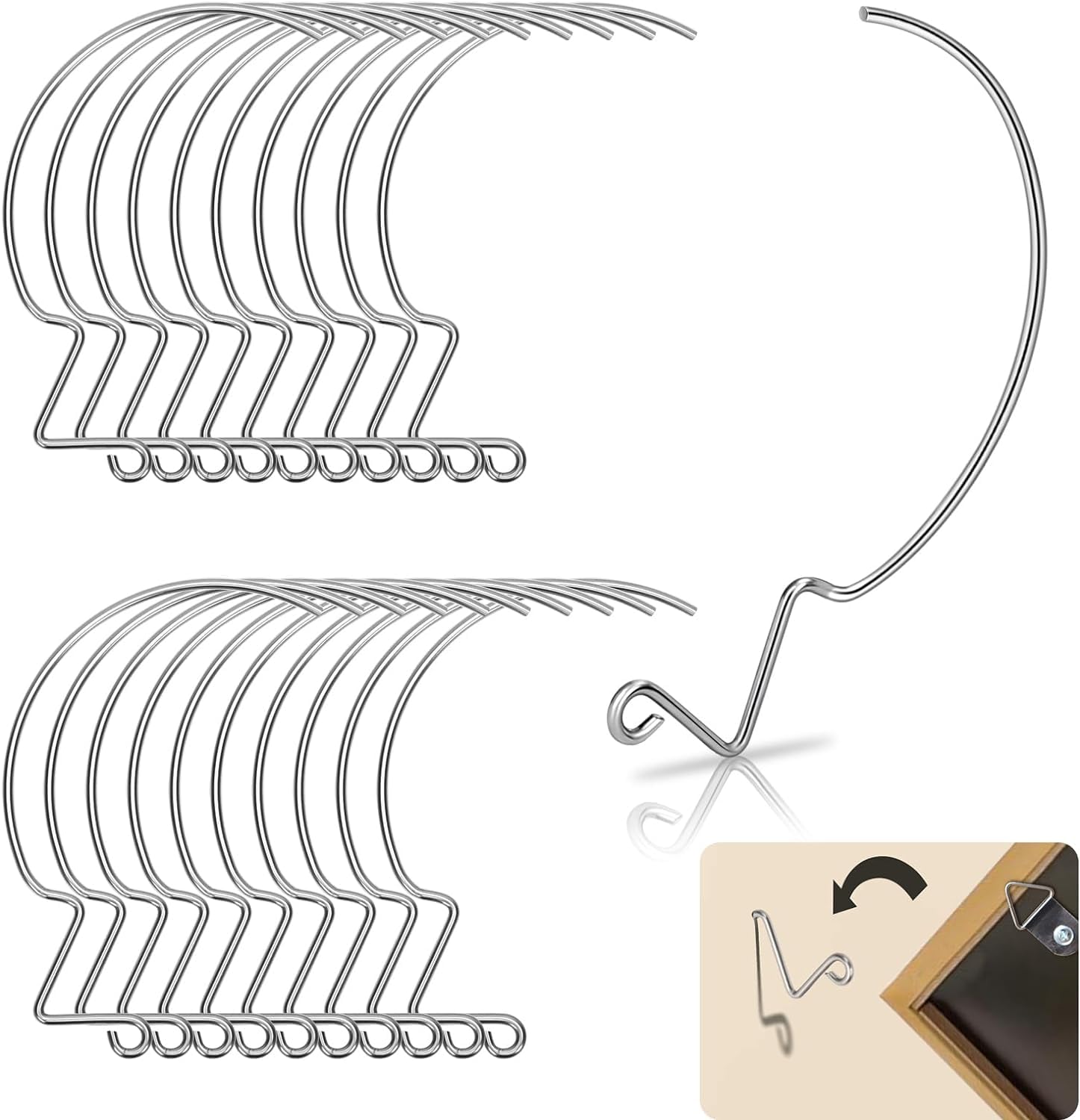 20Pcs Picture Hangers for Drywall Picture Hanging Hooks Heavy Duty Picture Hangers Wall Hangers Without Nails for Hanging Pictures, Photos, Mirrors (Taper)