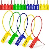 1000 Pcs Plastic Tamper Seals Fire Extinguisher Tags Security Tags Seals Safety Numbered Zip Ties Labels Safety Disposable Self Locking Signage 250 mm Length (Colorful)