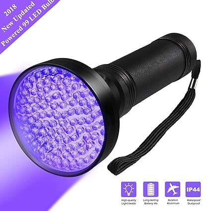 UV Black Light Flashlight, 99 LED Super Bright #1 Best Pet Dog Cat Urine Detector light Flashlight for Pet Urine Stains, UV Blacklight for Bed Bugs ...