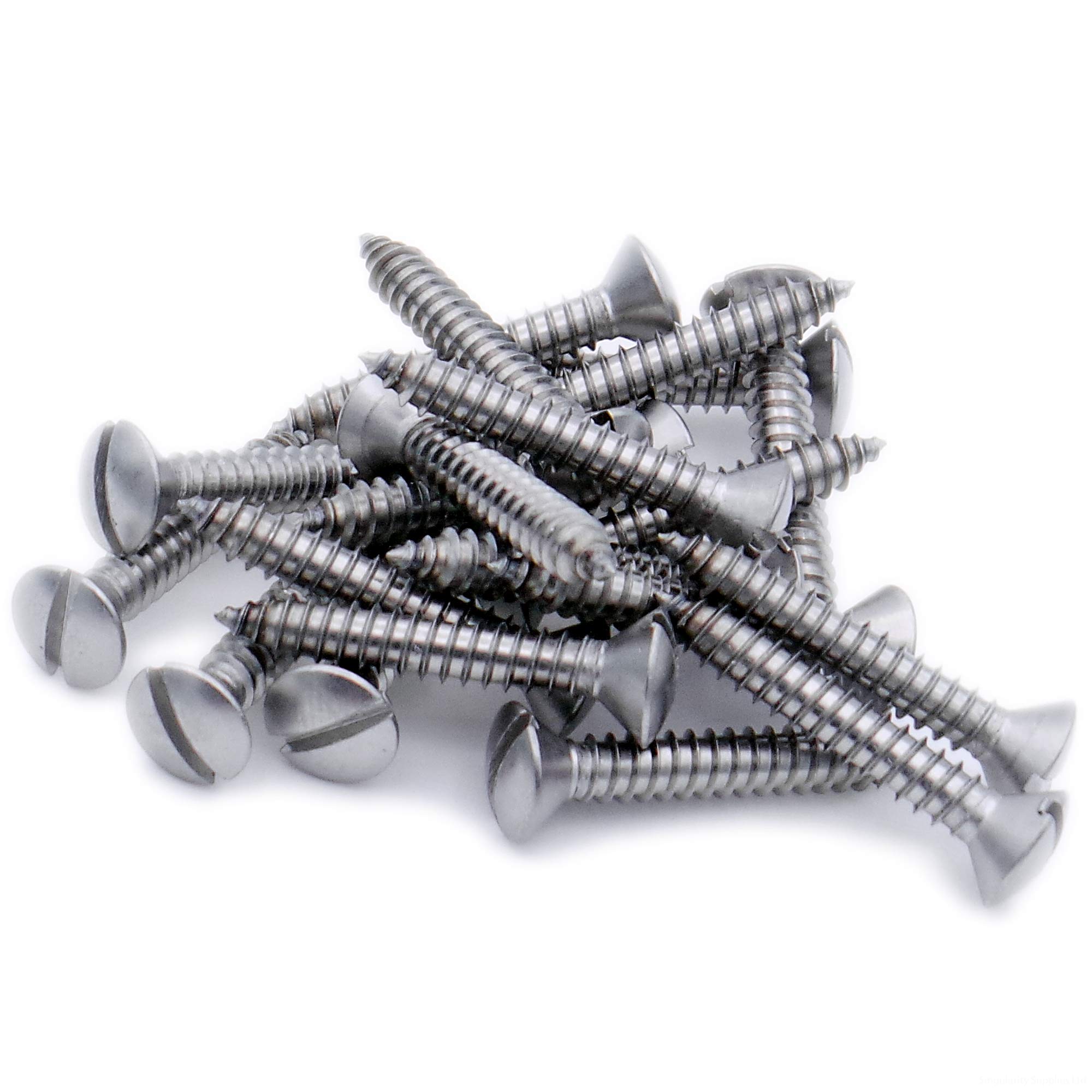 No.14 x 0.5 (6.3mm x 13mm) Slot Raised Countersunk Self-Tapping Screw - Stainless Steel (A2) (Pack of 20)