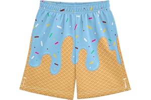 Sletend Athletic Gym Shorts Boys Casual Shorts Elastic Waist with Pockets, Summer Kids Bottom for Sports Homewear 7-15 Years