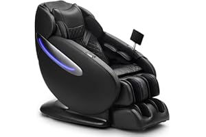 MYNTA 2023 Massage Chair Full Body - 3D SL Track Zero Gravity Massage Chair Recliner with Calf and Foot Rollers, AI Voice Control, LCD Screen, Quick Access Buttons, USB Charger, Bluetooth, Black