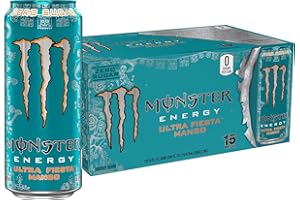 Monster Energy Ultra Fiesta Mango, Sugar Free Energy Drink, 16 Ounce (Pack of 15)