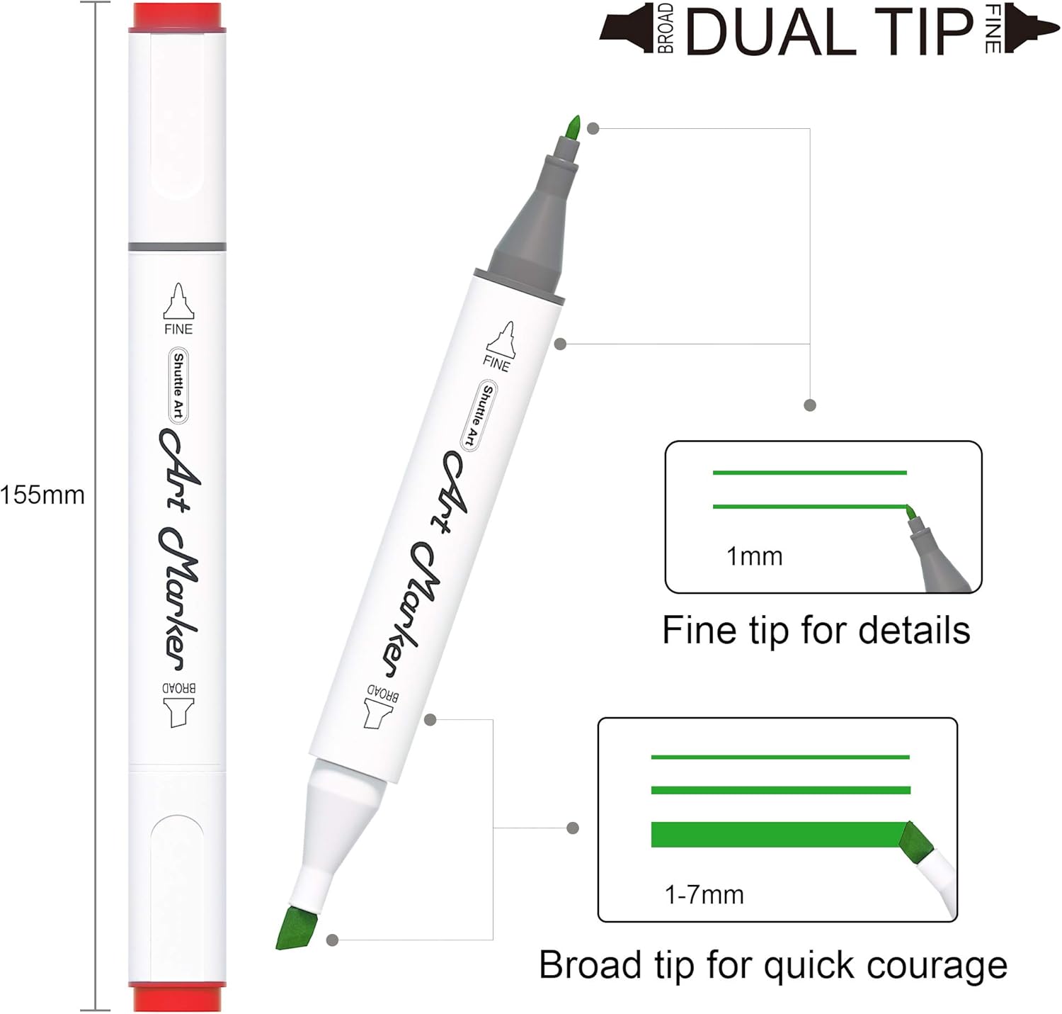 Shuttle Art 88 Colors Dual Tip Alcohol Based Art Markers, 88 Colors plus 1 Blender Permanent Marker Pens Highlighters with Case Perfect for Illustration Adult Coloring Sketching and Card Making