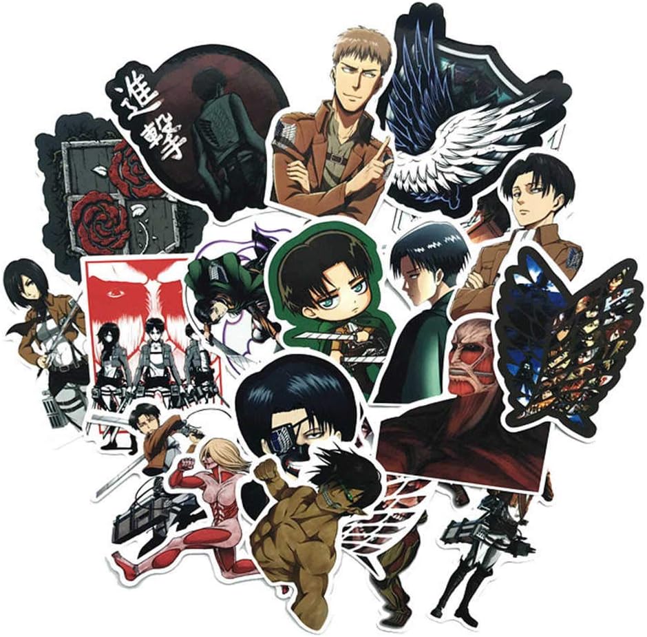 Haushele OFD 21/38/42 Sheets Graffiti Series PVC Trend Waterproof Sticker Attack on Titan Graffiti Sticker (H01(21))