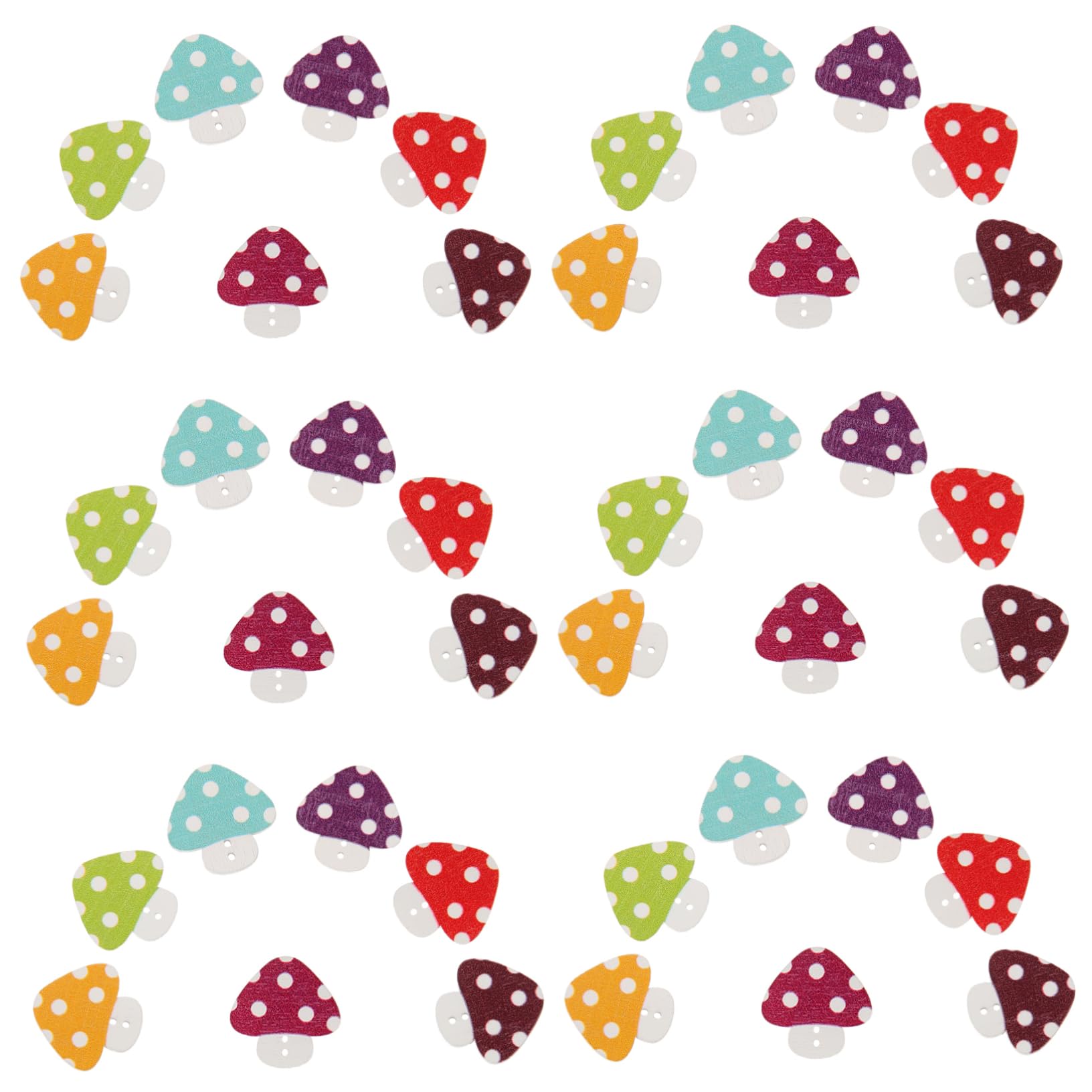 SHINEOFI 50pcs Mushroom Buttons Mini DIY Buttons DIY Clothing Manual Clothing Hats Sewing Coat Retro Decor Wood Painted Accessories