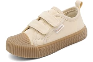 NAXBEWU Toddler Boys & Girls Sneaker Adjustable Slip On Canvas Hook and Loops Walking Shoes,Size 5-12