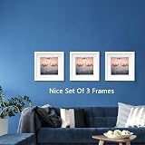 YiPinYin 3x 8x8 Inch White Photo Frames Set with Mount 6x6 or 8x8 Display view 4