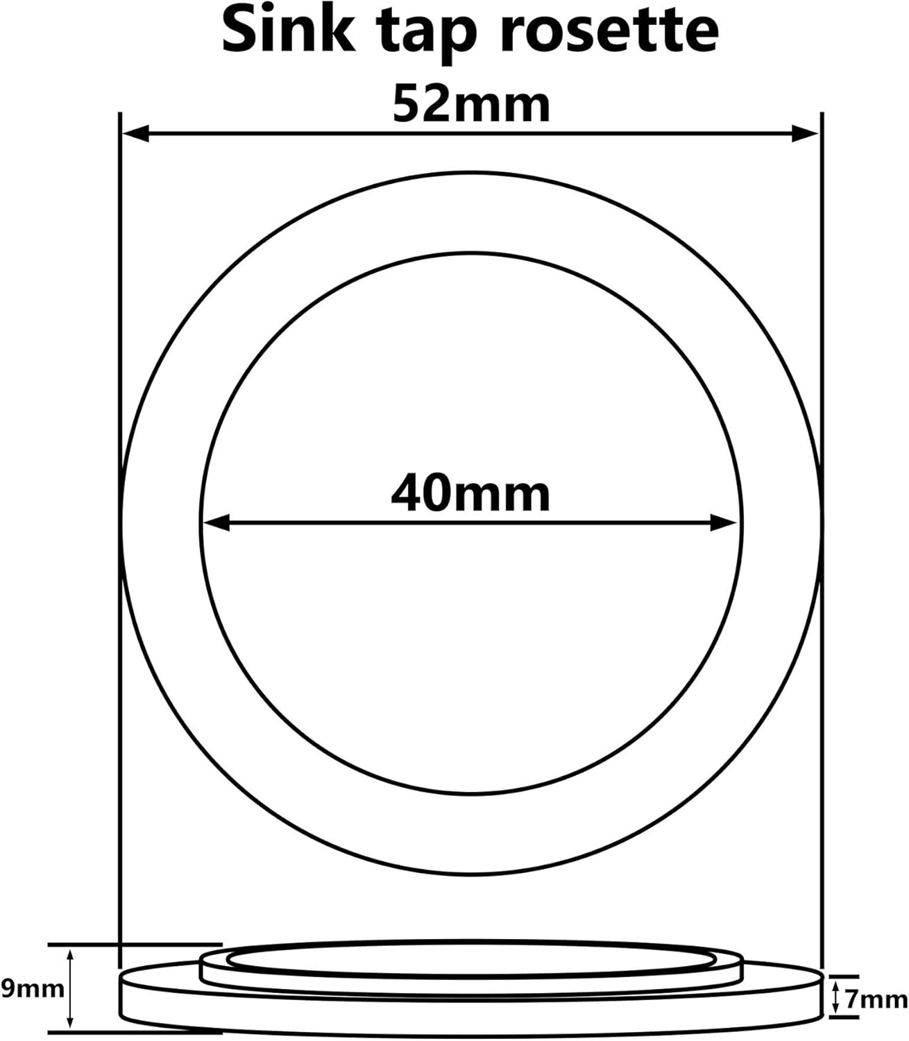 Kitchen Faucet Base Ring + Gasket Under Tap Washer Rosette Chromed
