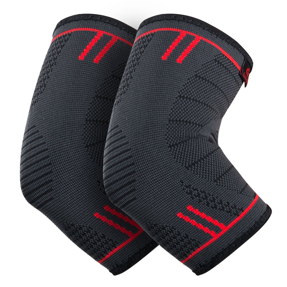 Kuangmi Elbow Support for Pain Relief, Arthritis,Injury Recovery, Sports (Blue (Pair Sold), Medium)