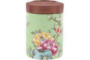 BESTonZON Chinese Style Tea Canister Vintage Lid Mini Storage Jar for Tea Leaves Candies Herbs