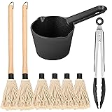 Cast Iron Sauce Pot and BBQ Mop Brush Set for