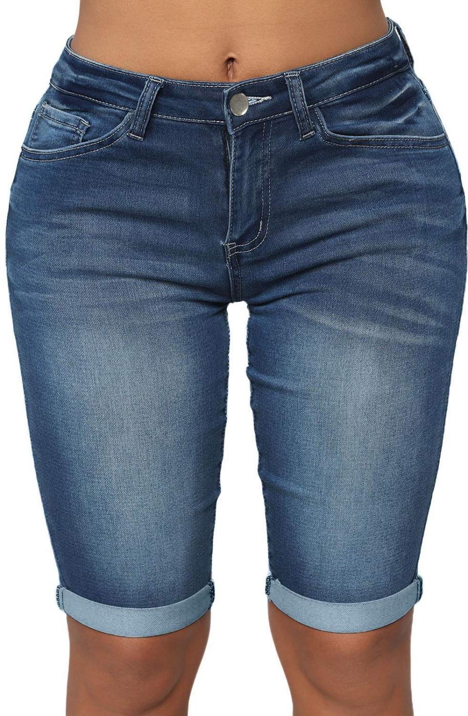 Women's Jean Denim Jacket Classic Trucker Shacket Button Up Frayed Cropped Loose Coats 6562734