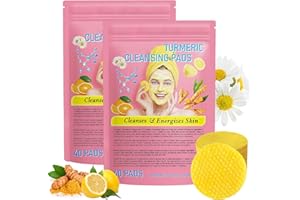 YOUSHEME 2Pack Turmeric Cleansing Pads, Turmeric Cleansing Pads Helps Balance Skin Oil And Water, Remove Excess Keratin From The Body'S Skin,Turmeric Cleansing Pads for Face & Body(80PCS)…