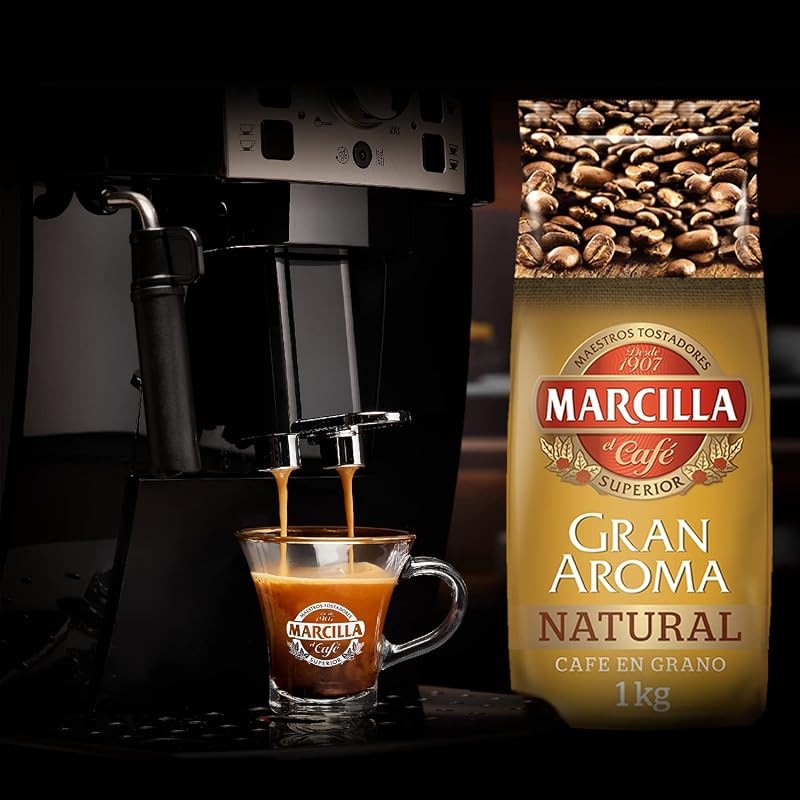 Marcilla gran aroma café em grãos 100% natural torrado - intensidade 8 | 1000g