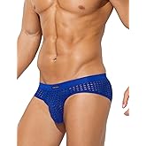 Casey Kevin Men's Mesh Briefs Breathable See Through Fishnet Underwear Low Rise Sexy Panties for Men
