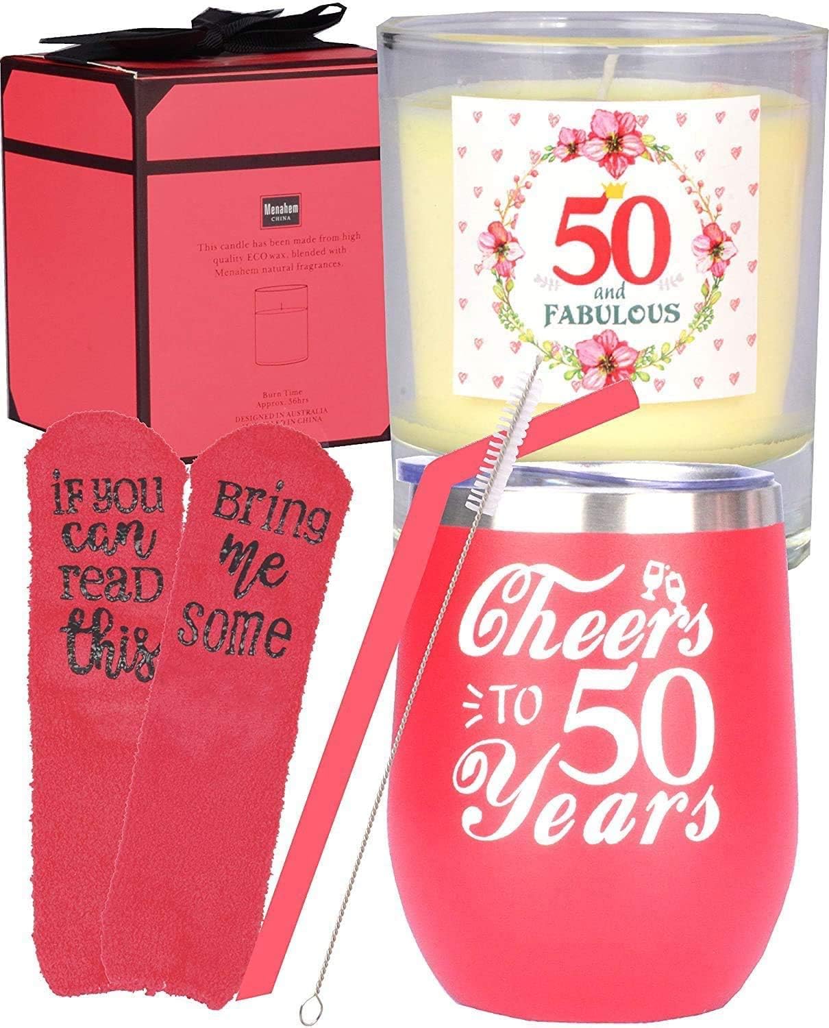 Amazon 50歳の誕生日ギフト 50歳の誕生日 50歳の誕生日 タンブラー 50歳の誕生日デコレーション 女性向け 50歳の女性向けギフト 50歳の誕生日ギフトアイデア Meant2tobe ワイングラス 通販