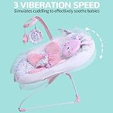 LADIDA Baby Bouncer Birth to 6 Months 3 Speeds 8 Songs Removable Toy Bar view 4