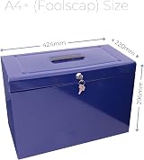 Cathedral A4+ Steel File Box with Starter 5 Suspension Files Blue view 3
