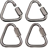 4 Pack 2.2 Inch Quick Link Triangle,Quick Links Stainless Steel Triangle Carabiners Marine Grade, silver