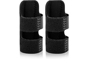 Doryum 2Pcs Finger Splints, Black Finger Brace Adjustable, Finger Straightener Support Finger Extension Splints for Sprains, 