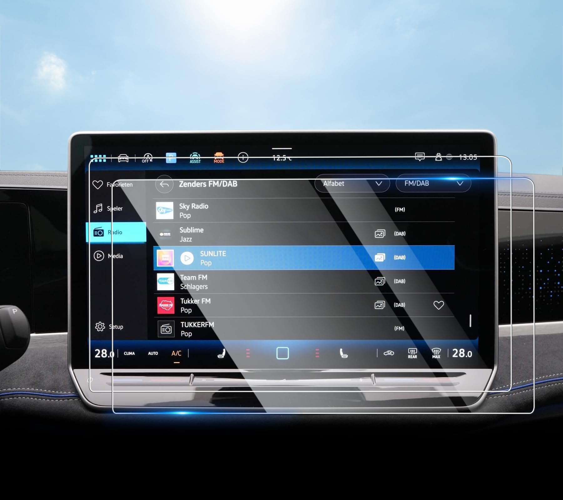 SHAOHAO Compatible with VW Tiguan 3 2024 2025 /Golf 8 facelift 2024 UK Car Discover Pro Screen Protector Car 12.9 Inch Car Navigation Screen Protector PET 4H VW Tiguan Accessories 2 Pieces