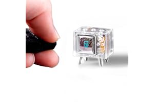 TinyTV® Mini - Ultra Minature, Classic TV Color or Clear Plastic, USB-C Streaming, Preloaded Videos (Clear)