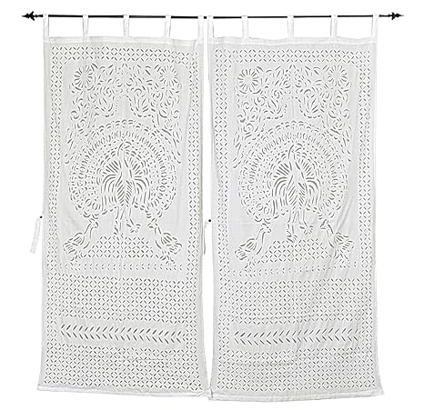 Buy Lalhaveli Indian Handmade Peacock Curtains For Living Room 90