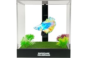 Showcase Holograms - Hologram Fish Tank | Holographic Aquarium with Moving Fish | Plug & Play, Lightweight & Durable | Perfect for Home, Office, Business or Gifts