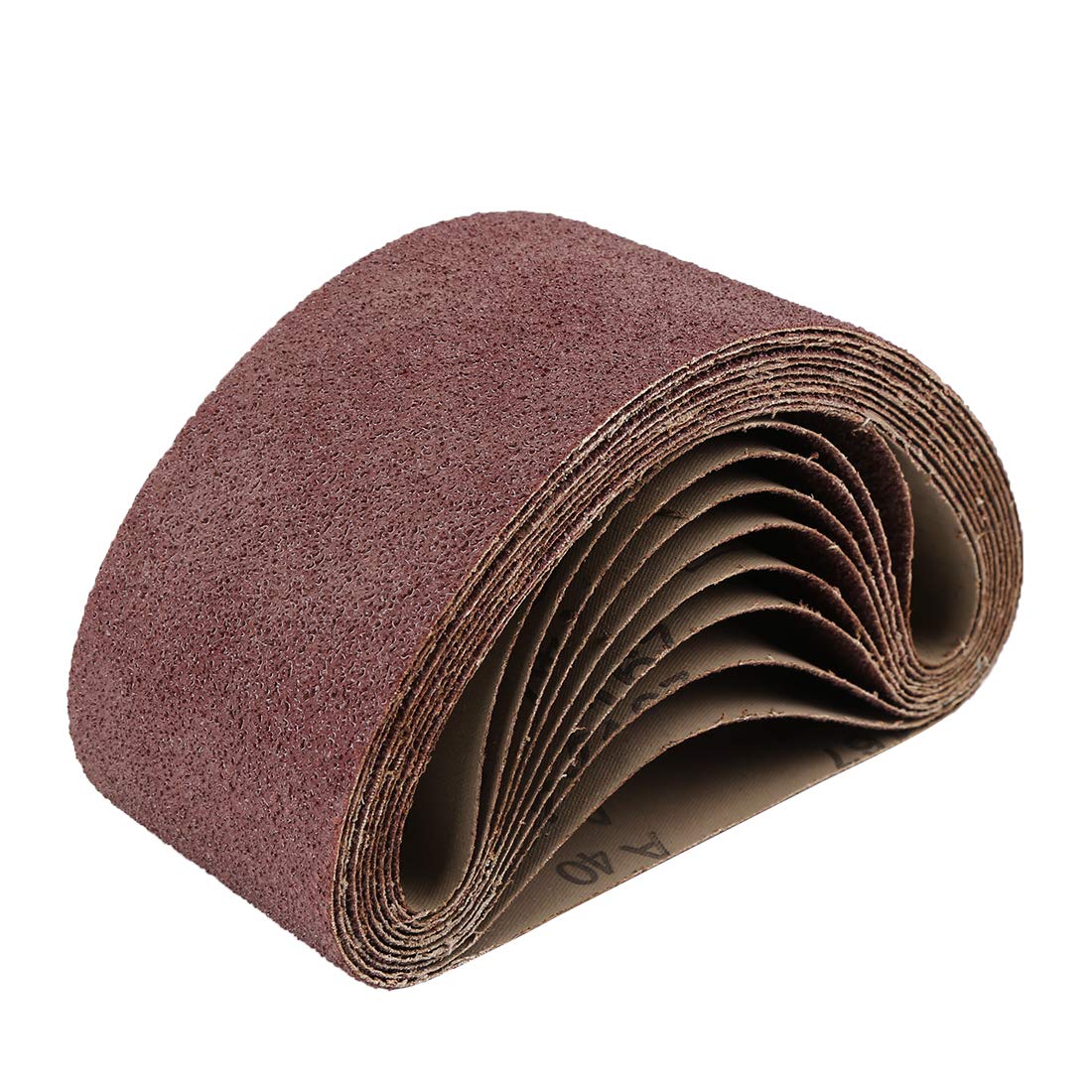 sourcingmap 3x18 Inch 40 Grit Aluminum Oxide Sanding Belt Sandpaper 10 Pcs