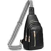 GAEKEAO Sling Bag for Women Crossbody Bags Vegan Leather Fanny Pack Chest Trendy Shoulder Bag for Travel Everyday Vacation
