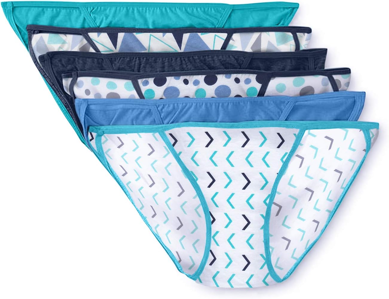 Joe Boxer Women's 6-Pack Low Rise String Bikini Panties