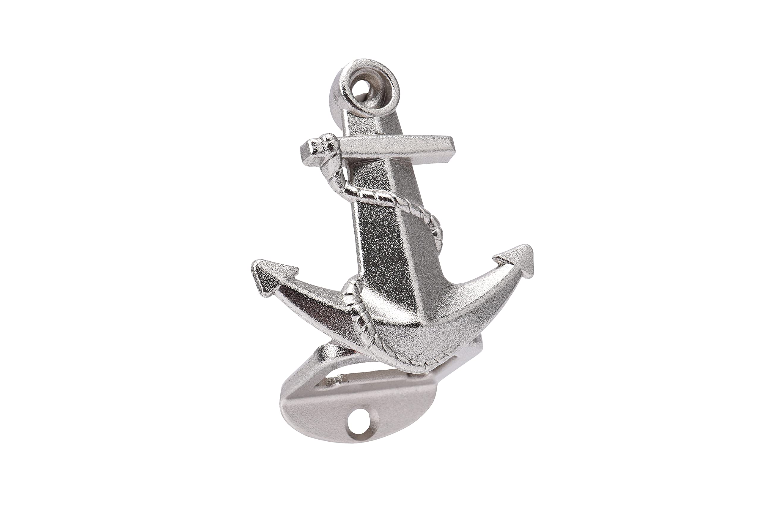 CGB Giftware | Silver Anchor Bottle Opener | Wall Mounted | Nautical Seaside | Bar Accessory | Coast to Coast Range | GB05972