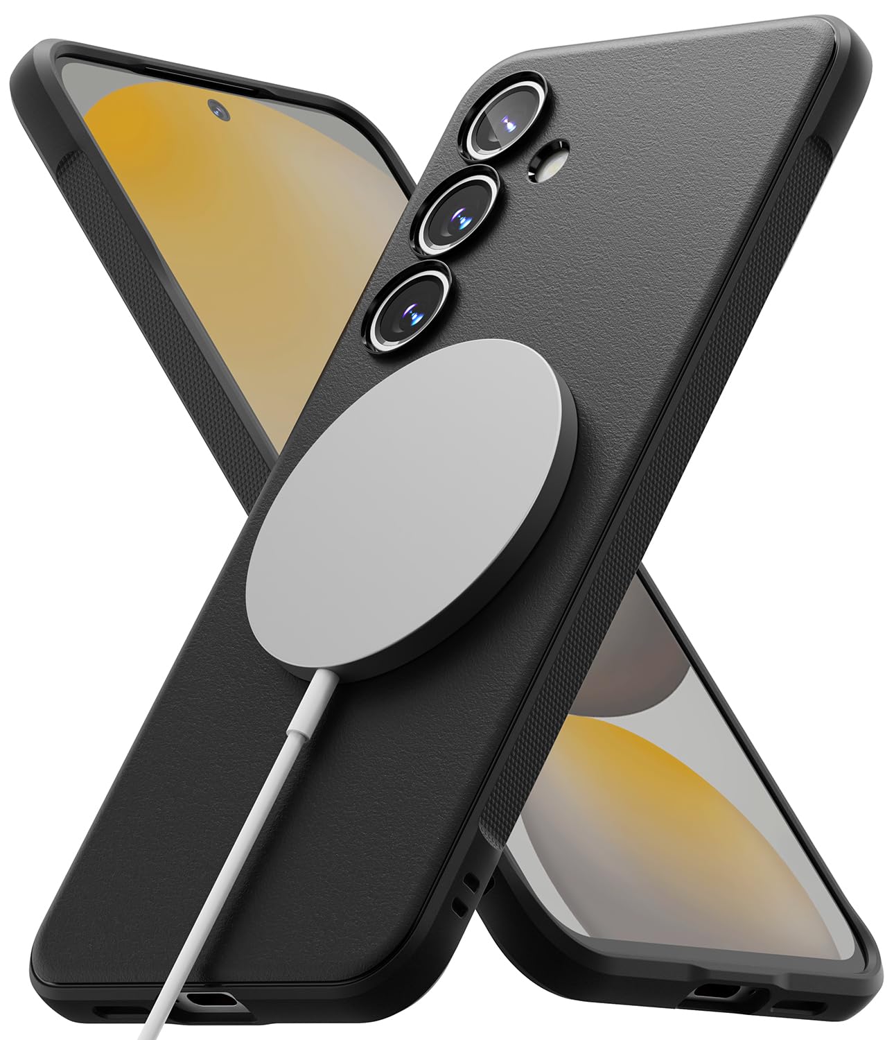 Ringke Onyx for Samsung Galaxy S24 FE Case [Compatible with MagSafe] Oil & Dirt Resistant, Enhanced Camera Lens Protection, Comfortable Grip, Non-Slip, Lightweight Cover - Magnetic Black