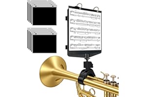 Somivrusa Trumpet Lyre 2 in 1 Adjustable Trumpet & Snare Drum Marching Band Lyre, Music Flip Folder with 10 Double-Sided Folio Pages Marching Band Accessory