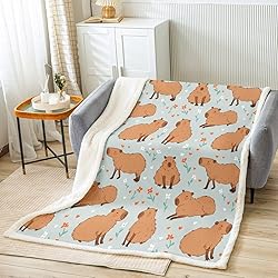 Cute Capybaras Fuzzy Flannel Fleece Throw Blanket