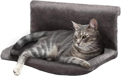 Petlicity Cat Radiator Bed Grey Warm and Cosy Pet Bed for Small Pets